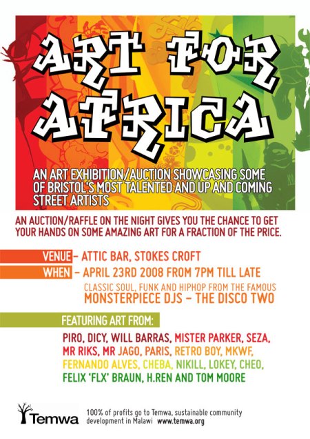 Art For Africa event flyer.